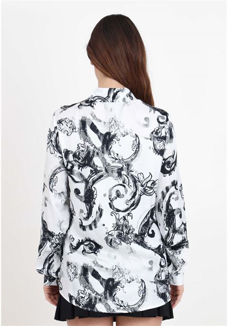 Multicolor watercolor baroque white and black women's shirt VERSACE JEANS COUTURE | 76HAL201NS407003